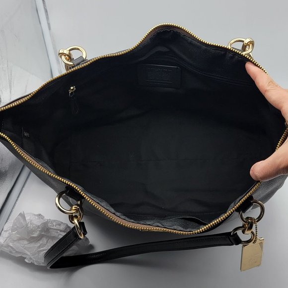 Coach Ava Tote in Signature F58318 Brown Black - Picture 6 of 8